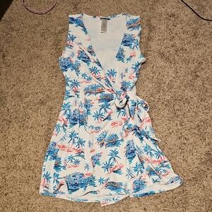 Tropical Print Wrap Shorts